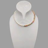 Freshwater Baroque Rice Pearl Necklace Multicolor Clay 7-8mm Stylish Choker