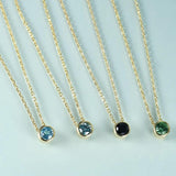 Round Birthstone Pendant Necklace for Women Girl