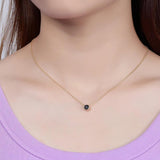 Round Birthstone Pendant Necklace for Women Girl
