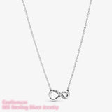 Sparkling Infinity Collier Necklace Clear CZ 925 Sterling Silver Jewelry
