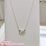 Sparkling Infinity Collier Necklace Clear CZ 925 Sterling Silver Jewelry