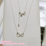 Sparkling Infinity Collier Necklace Clear CZ 925 Sterling Silver Jewelry
