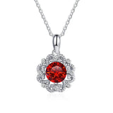 Moissanite Diamond Flower Pendant Necklace 925 Silver Chains Xmas Gift