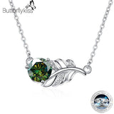 1CT Moissanite Necklace 925 Sterling Silver Lucky Leaf Diamond Pendant