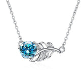 1CT Moissanite Necklace 925 Sterling Silver Lucky Leaf Diamond Pendant