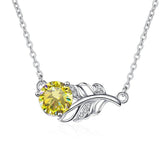 1CT Moissanite Necklace 925 Sterling Silver Lucky Leaf Diamond Pendant