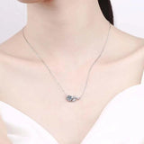 1CT Moissanite Necklace 925 Sterling Silver Lucky Leaf Diamond Pendant