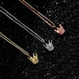 925 Sterling Silver Crown Pendant with Silver Ice Cubic Zirconia