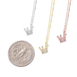 925 Sterling Silver Crown Pendant with Silver Ice Cubic Zirconia