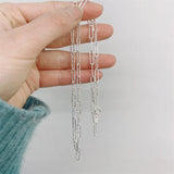 925 Silver Frosted Classic Chain Necklace Wedding Jewelry