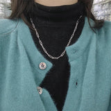 925 Silver Frosted Classic Chain Necklace Wedding Jewelry