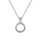 Double Circle Pendant & Necklace 925 Sterling Silver Women Fine Jewelry