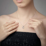 Double Circle Pendant & Necklace 925 Sterling Silver Women Fine Jewelry