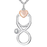 925 Silver Angel Nurse Stethoscope Necklace