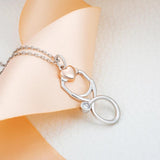925 Silver Angel Nurse Stethoscope Necklace