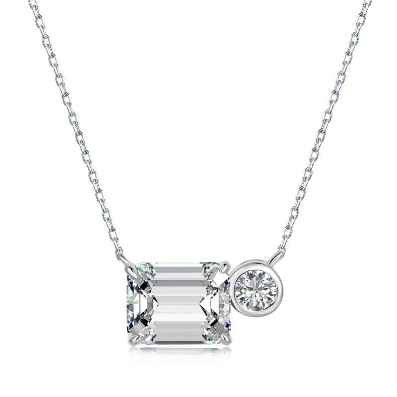 925 Silver Emerald Cut 8*10 MM Emerald Sapphire Pendent
