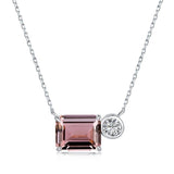 925 Silver Emerald Cut 8*10 MM Emerald Sapphire Pendent