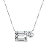 925 Silver Emerald Cut 8*10 MM Emerald Sapphire Pendent