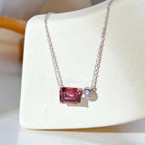 925 Silver Emerald Cut 8*10 MM Emerald Sapphire Pendent