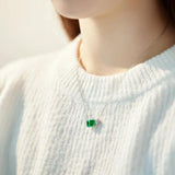 925 Silver Emerald Cut 8*10 MM Emerald Sapphire Pendent