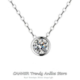 925 Silver Moissanite Pendant 1CARAT 6.5MM