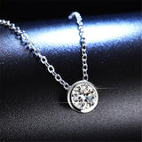 925 Silver Moissanite Pendant 1CARAT 6.5MM