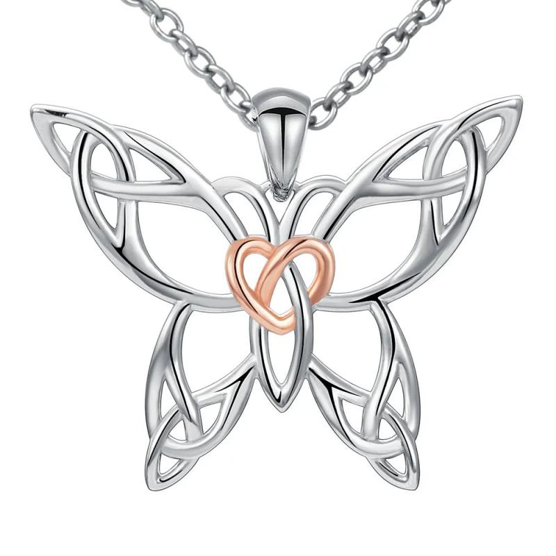 925 Silver Butterfly Pendant Necklac...