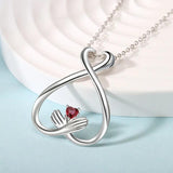 Silver 925 Ring Holder Necklace Birthstone Hug Pendant Adjustable Chain