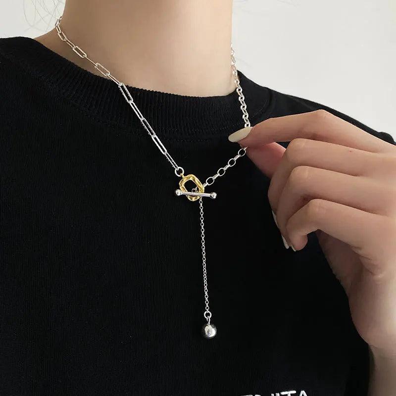 S925 Sterling Silver Heavy Industry OT Clavicle Chain
