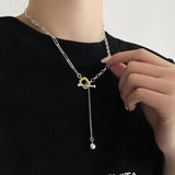 S925 Sterling Silver Heavy Industry OT Clavicle Chain