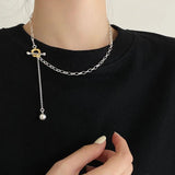 S925 Sterling Silver Heavy Industry OT Clavicle Chain