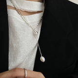 Korea Pearl Love Necklace s925 Sterling Silver