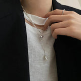 Korea Pearl Love Necklace s925 Sterling Silver