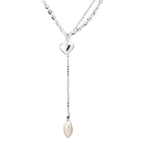 Korea Pearl Love Necklace s925 Sterling Silver