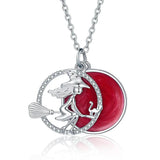Sterling Silver Witch Pendant with Zirconia