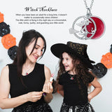 Sterling Silver Witch Pendant with Zirconia