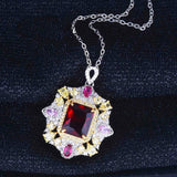 Rose Ruby Necklace for Women - Wedding Party Gift