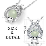 925 Silver Bat Pendant Necklace Women's Fine Jewelry Halloween Gift