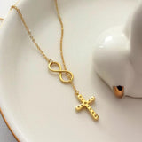 S925 Silver Cross Necklace Infinity Pendant for Women