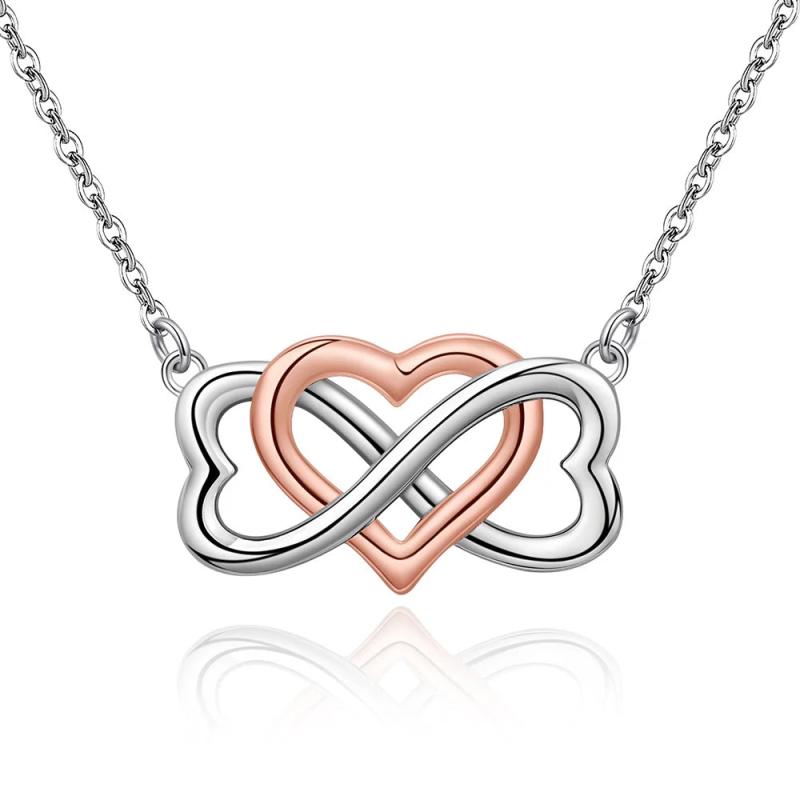 925 Silver Infinity Symbol Pendant Chain Heart Necklace