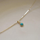 S925 Sterling Silver Turquoise Necklace Pendant Women's Jewelry