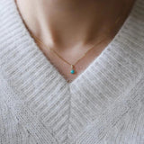 S925 Sterling Silver Turquoise Necklace Pendant Women's Jewelry