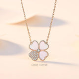 Sterling Silver Clover Necklace Mother of Pearl Gift