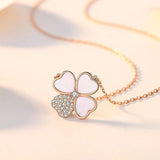 Sterling Silver Clover Necklace Mother of Pearl Gift