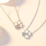 Sterling Silver Clover Necklace Mother of Pearl Gift