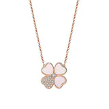 Sterling Silver Clover Necklace Mother of Pearl Gift