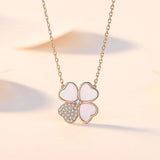 Sterling Silver Clover Necklace Mother of Pearl Gift