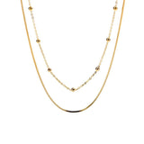 925 Silver Choker Snake & Bead Chain Necklace for Women Lucky Birthday Gift