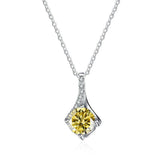Sterling Silver Clavicle Chain with 1ct Moissanite Necklace
