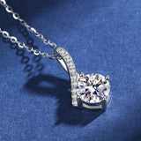 Sterling Silver Clavicle Chain with 1ct Moissanite Necklace